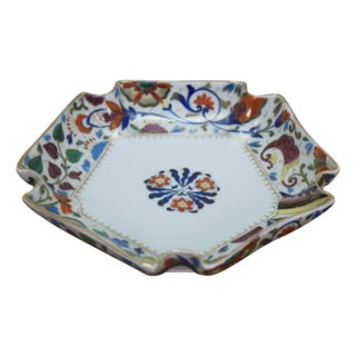Antique Royal Vienna Ruffled Flower Serving Dish Shallow Bowl Compote 8" For Sale