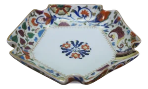 Antique Royal Vienna Ruffled Flower Serving Dish Shallow Bowl Compote 8"