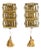 Vintage Brass Wall Lamps with Crystal Shades by Bakalowits & Söhne, 1960s, Set of 2 For Sale