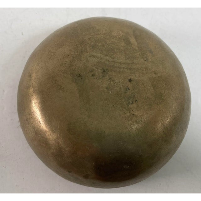 Vintage Asian Bronze Singing Hammered Bowl For Sale In Palm Springs - Image 6 of 12