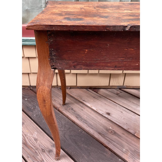 19th C French Provincial Louis XV Style Solid Walnut Writing Desk, Hall or Side Table - For Sale - Image 13 of 18