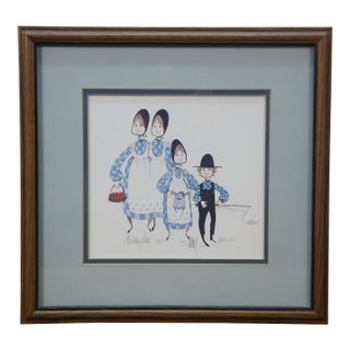 P. Buckley Moss 1982 My Sisters Amish Family Children Print 13" For Sale