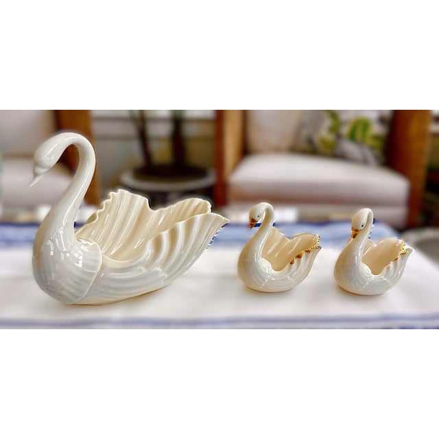 Ivory Vintage Lenox Porcelain Swans - Family of 3! For Sale - Image 8 of 11