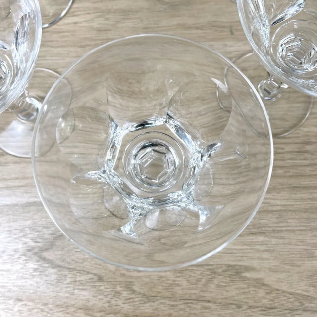Glass 1990s Crystal Thumbprint Pattern Coupe Glasses - Set of 6 For Sale - Image 7 of 9