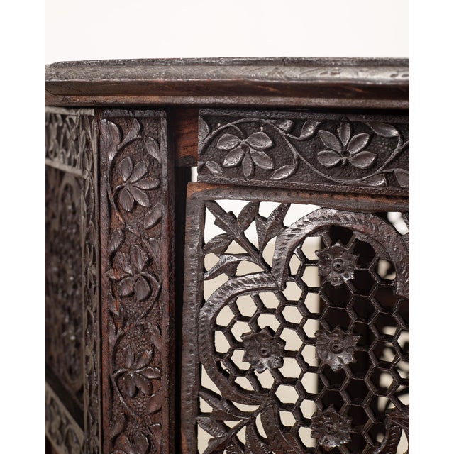 Anglo-Indian Kashmiri Style Carved Wood Octagonal Side Table For Sale - Image 16 of 18