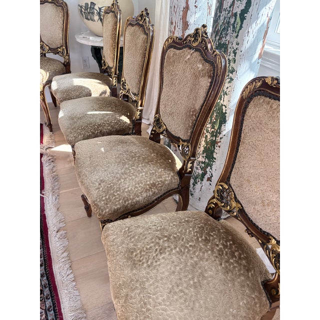 Five Vintage French Louis XV Style Chairs With Matching Stool For Sale In San Diego - Image 6 of 11