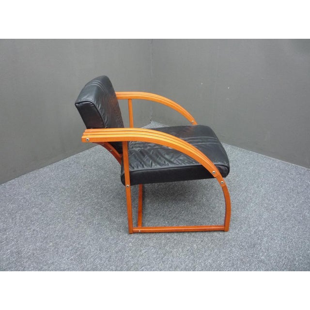 Futuristic Leather Armchairs, 1980s, Set of 4 For Sale - Image 13 of 18