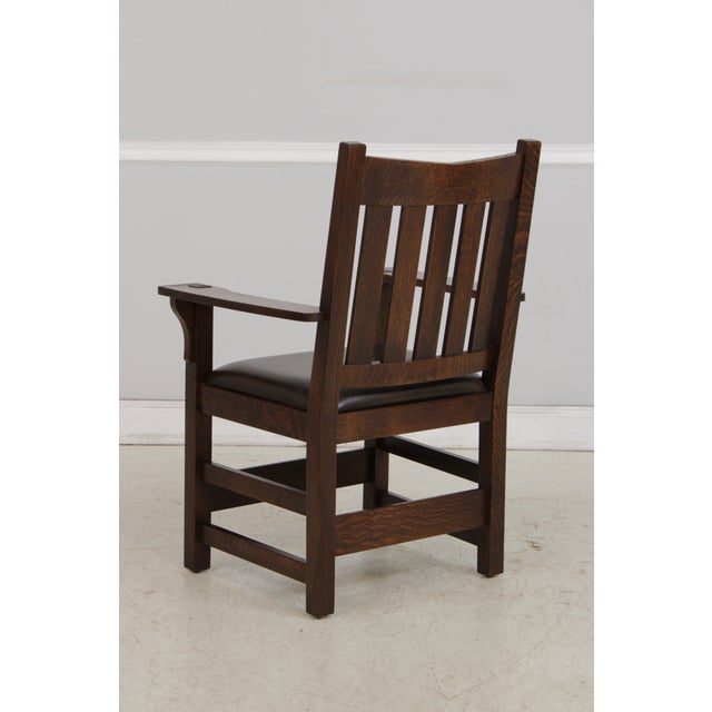 2000 - 2009 Set of 6 Stickley Mission Oak Dining Chairs For Sale - Image 5 of 18