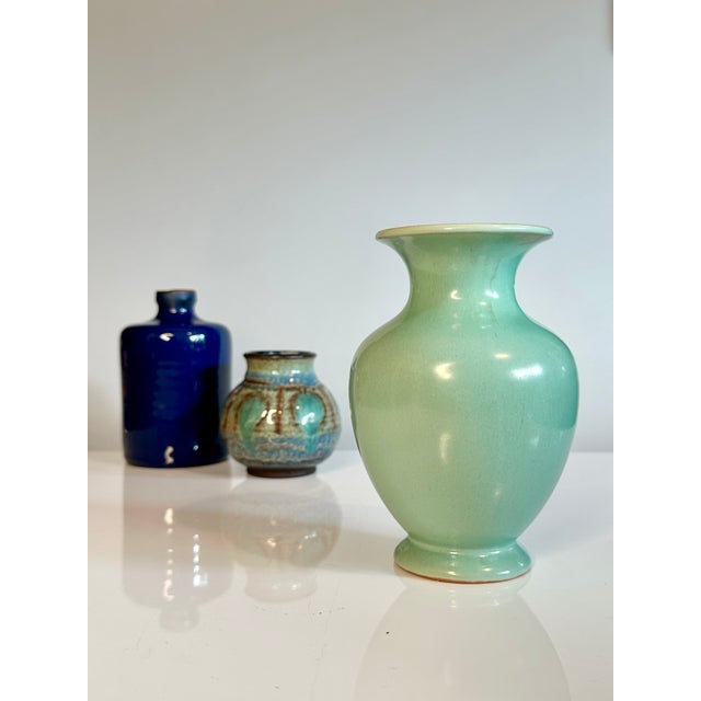 Mid-Century Ceramic Vase with Celadon Glaze by Steuler Keramik, Germany, 1950s For Sale - Image 4 of 13