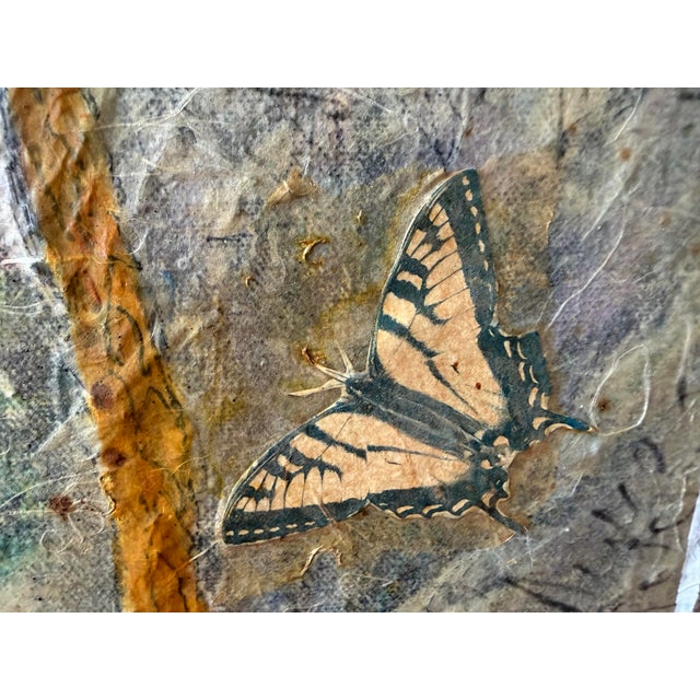 “The Haunt of the Butterfly” — Vintage Signed Original Mixed-Media Botanical Collage For Sale - Image 12 of 16