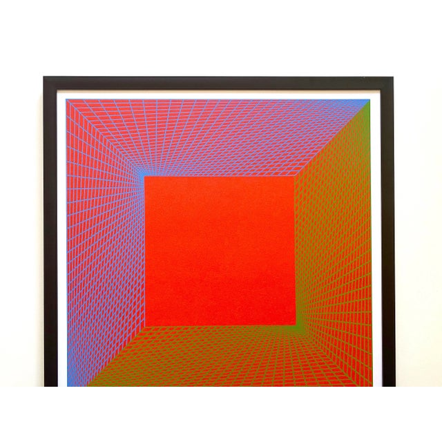 Richard Anuszkiewicz Vintage 1997 Silkscreen Print Framed