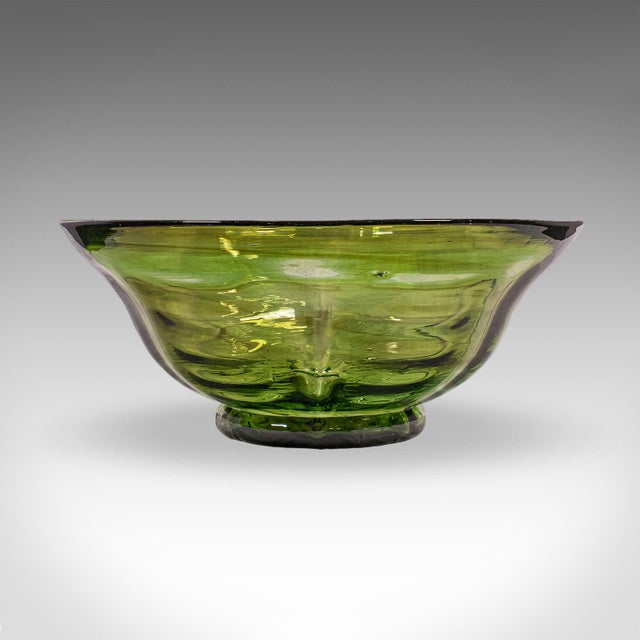 Vintage Mid Century Modern Fruit Bowl, Continental, Art Glass Serving Dish, 1970 For Sale - Image 4 of 12
