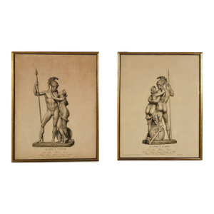 Pair of Engravings of Mars and Venus, Italy Circa 1880