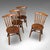 Set of 4 Antique Station Chairs, English Beech Dining Seat, Reception, Edwardian For Sale - Image 6 of 12