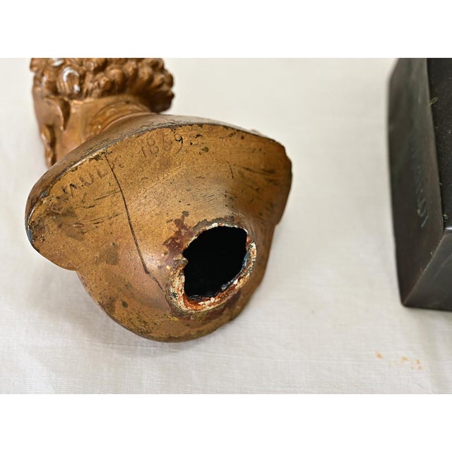 Metal French Vintage Trio of Small Busts For Sale - Image 7 of 9