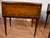 1930s English Hepplewhite Mahogany Satin Wood Inlay Leather Top Drop-Leaf Pembroke Side Tables For Sale - Image 6 of 18