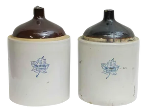 Ceramic Stoneware Jars - A Pair