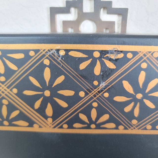 Vintage Chinese Set of 6-Panel Wall Hanging Hand-Painted Landscape With Still Life For Sale - Image 10 of 12