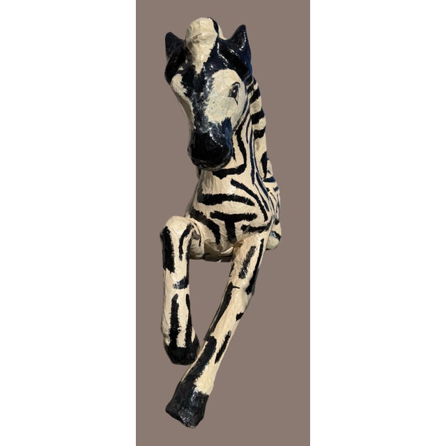 Paper Mache Zebra For Sale - Image 4 of 7