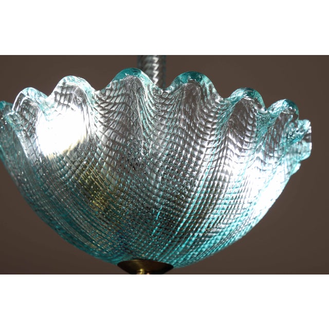 1950 Rare Blu Pendant Light Murano Glass by Barovier E Toso For Sale - Image 11 of 14