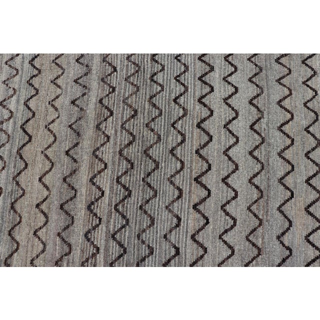 Neutral Tone Tribal Design Rug by Keivan Woven Arts, 6'7" X 8'3" For Sale - Image 10 of 14