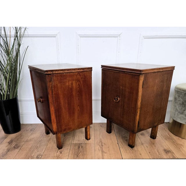Mid-Century Modern Italian Wooden Nightstands, 1950s, Set of 2 For Sale - Image 10 of 11