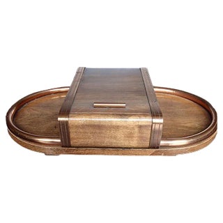 Art Deco Cigarette Box with Rolling Mechanism, 1930s For Sale