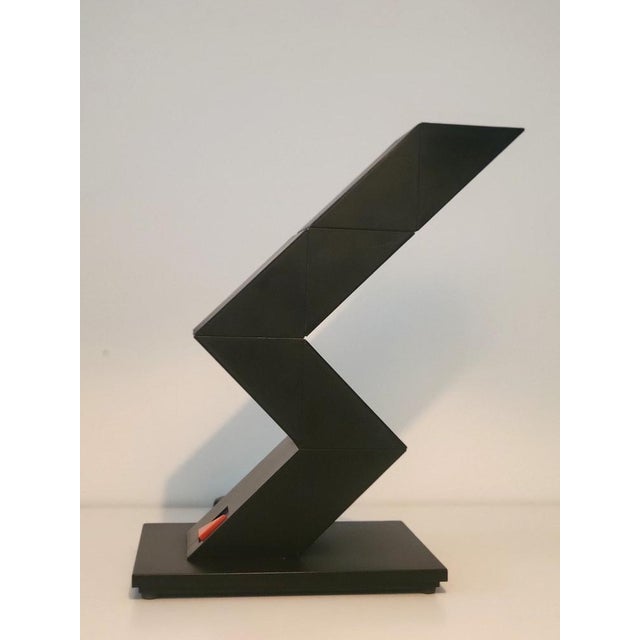 Black Vintage Zig Zag Table Lamps from Massive, Belgium, 1984, Set of 2 For Sale - Image 8 of 12