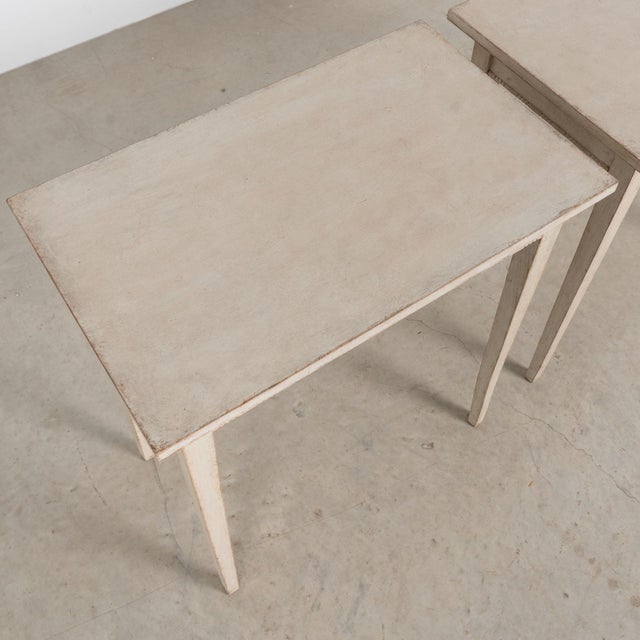 Early 20th Century Pair, Early 20th Century Swedish Gray Side Tables For Sale - Image 5 of 13