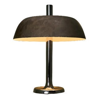 Large Table Lamp with Shade and Chrome-Plated Metal Base by Heinz F.W. Stahl for Hillebrand, Germany, 1960s For Sale