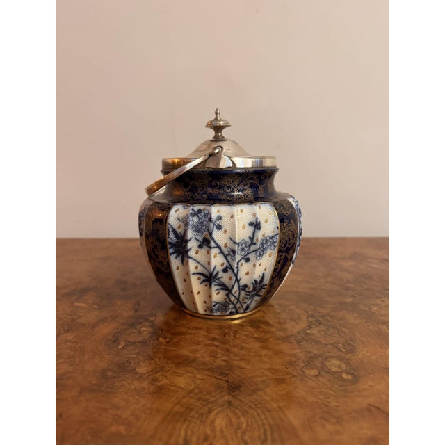Black Antique Doulton Burslem Biscuit Barrel, 1890 For Sale - Image 8 of 10