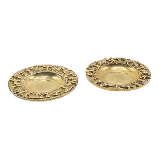 Pair of Vintage Casablanca Souk Ashtrays, Bronze Tobacco Dish, Art Deco, c.1940 For Sale