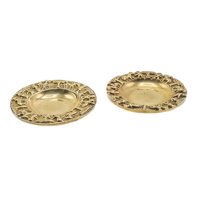 Pair of Vintage Casablanca Souk Ashtrays, Bronze Tobacco Dish, Art Deco, c.1940 For Sale