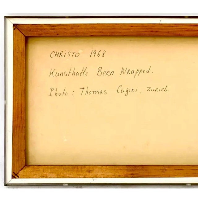 1960s Christo and Jeanne-Claude, Vintage Signed SIlver Gelatin Photograph Christo Wrapped Kunsthalle Cugini Photo, 1968 For Sale - Image 5 of 12