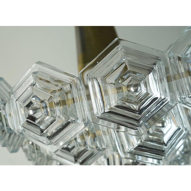 Mid-Century Modern Pendant Light with 27 Hexagonal Glass Panels, 1960s For Sale - Image 9 of 13