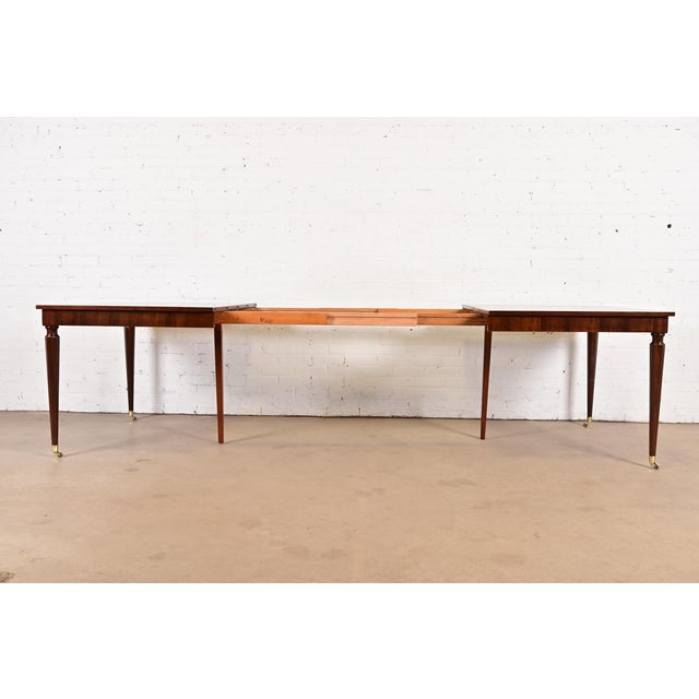 1980s 1980s Kindel Furniture French Regency Louis XVI Cherry Wood Extension Dining Table, Newly Refinished For Sale - Image 5 of 12