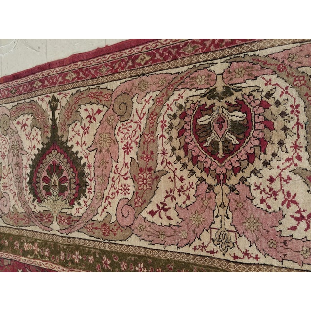 Red Antique Indian Agra Carpet, Hunting Rugs, Oriental Rugs, Red, Gold, Ivory, Brown For Sale - Image 8 of 11