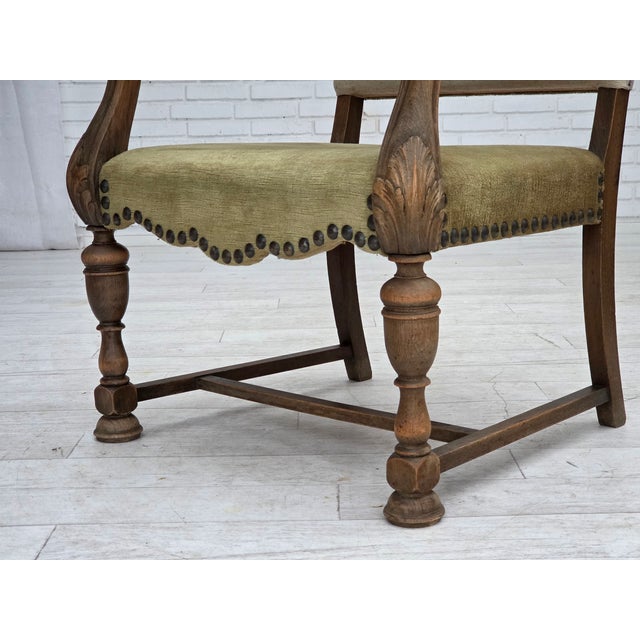 Vintage Danish Highback Armchair in Hand Woven Wool, 1950s For Sale - Image 17 of 18