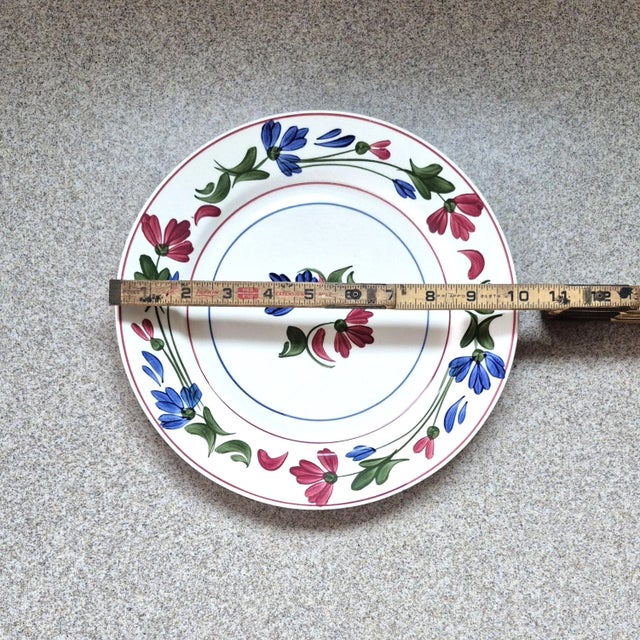 1940s Hand Painted Vintage Blue Ridge Plate: "Tumbling Petals" From Southern Potteries Usa For Sale - Image 12 of 14