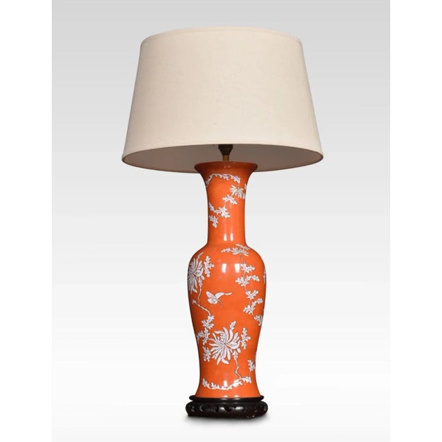 Chinese Baluster Form Porcelain Lamp For Sale - Image 6 of 6