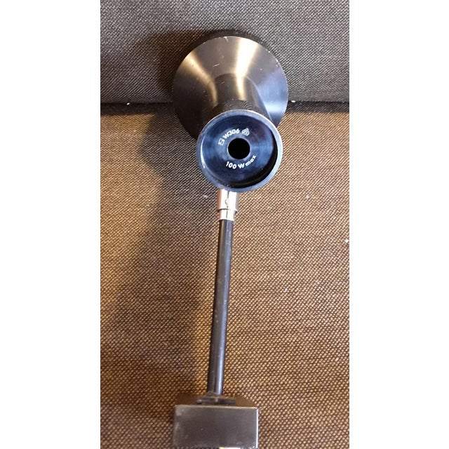 Vintage German Adjustable Wall Spotlight in Black Plastic & Chrome-Plated Metal from Staff, 1970s For Sale - Image 3 of 6