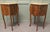 French Marquetry and Marble Bombe Shaped Bedside Tables, Set of 2 For Sale - Image 5 of 8