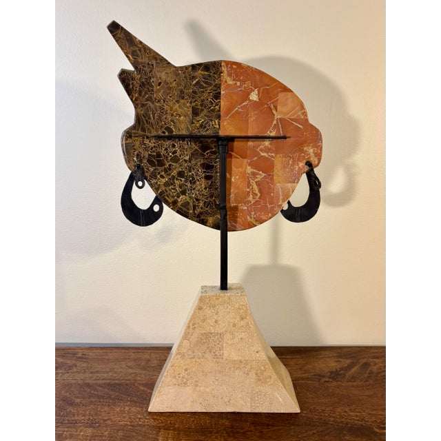 Vintage Joseph A. De Castro Tessellated Stone Mask Sculpture, Philippines For Sale - Image 11 of 11