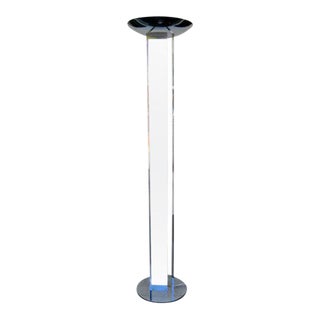 Fredrick Raymond Chrome & Lucite Torchiere Lamp For Sale
