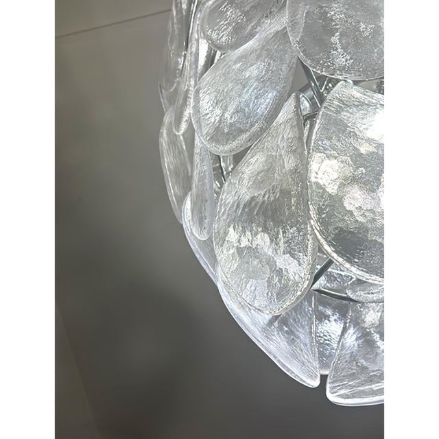 Contemporary Modern Clear Petals Murano Style Glass Chandelier by Simoeng For Sale - Image 3 of 8