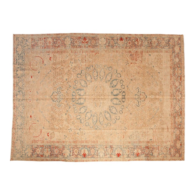 Vintage Distressed Ahar Carpet - 9'6" x 12'10" For Sale