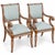 Neo-Classical Style Italian Carved Fruitwood and Painted Bergere Chairs - Pair For Sale In Atlanta - Image 6 of 7