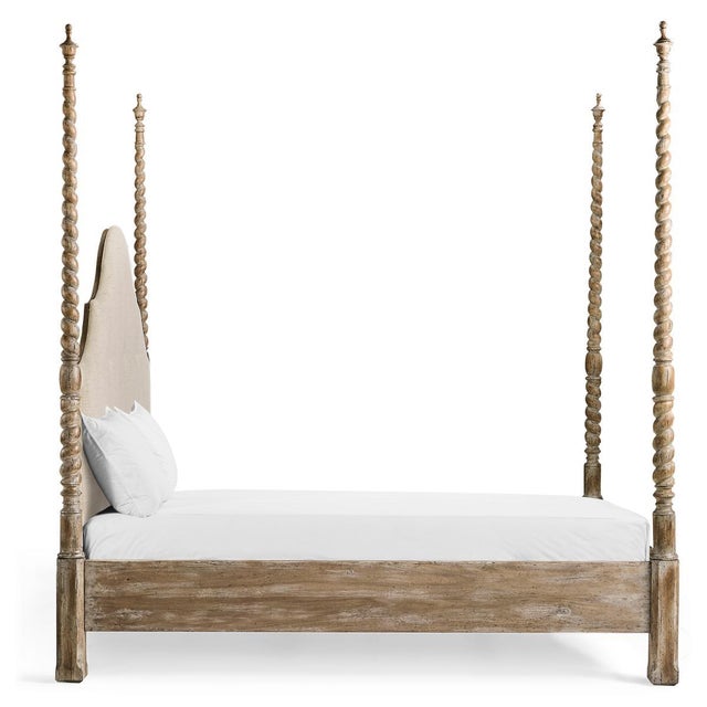 2020s Rustic Farmhouse Barley Twist Poster Bed - US King For Sale - Image 5 of 12