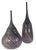 Purple 24 + In. Murano Style Purple White Applied Black Swirl Bulbous Art Glass Vase Set of 2 For Sale - Image 8 of 14