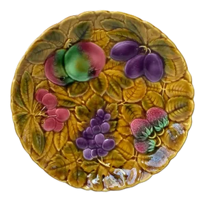 1930s Vintage Majolica Sarreguemines Fruits Platter
